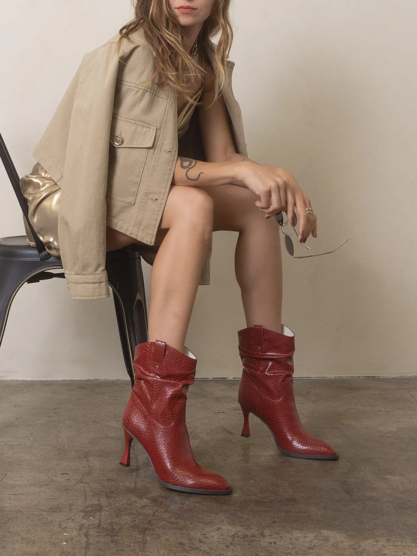 The Jolene | Red Kitten Heeled Western Boot