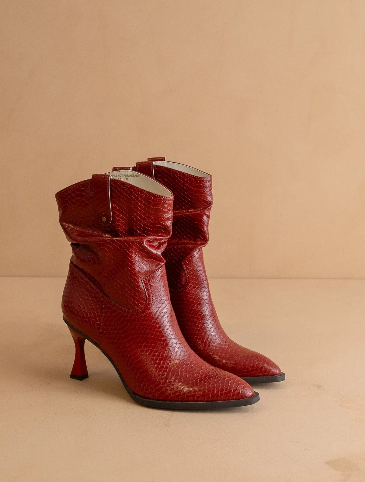 The Jolene | Red Kitten Heeled Western Boot