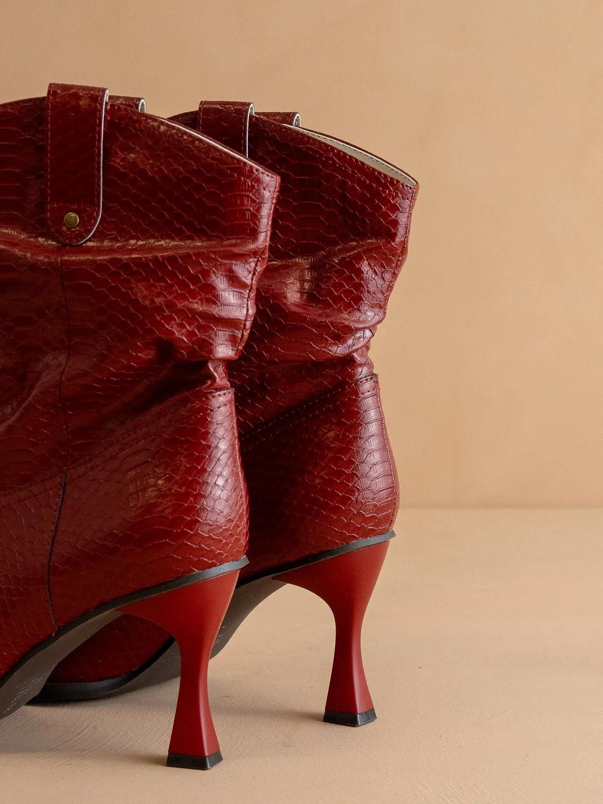 The Jolene | Red Kitten Heeled Western Boot