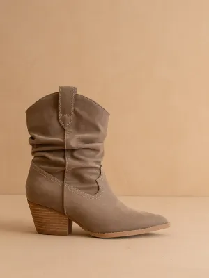 The Kit | Dark Taupe Slouchy Western Bootie
