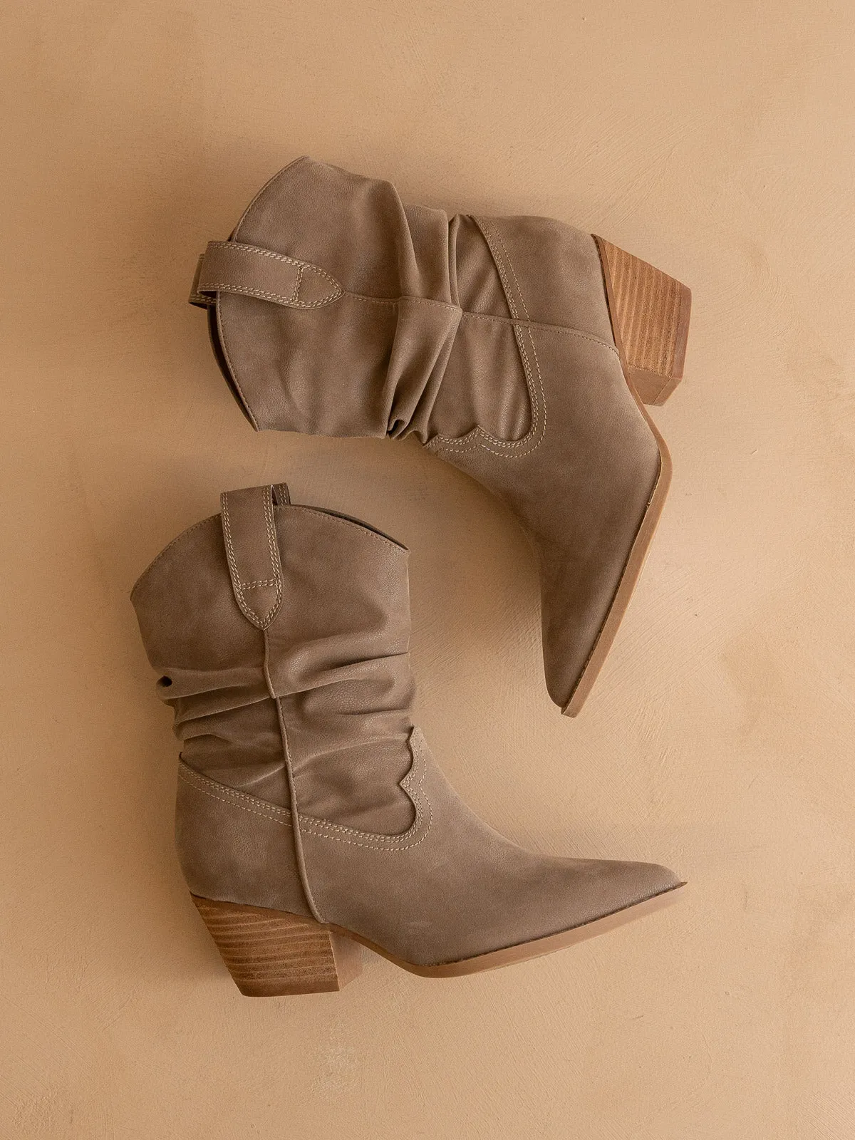 The Kit | Dark Taupe Slouchy Western Bootie