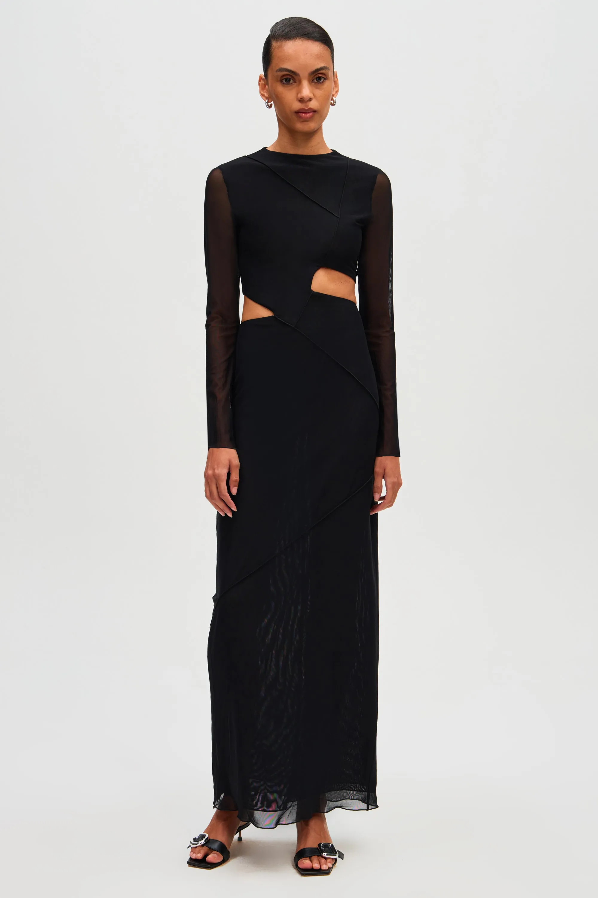 THE 'SALLI' MESH LONG SLEEVE DRESS
