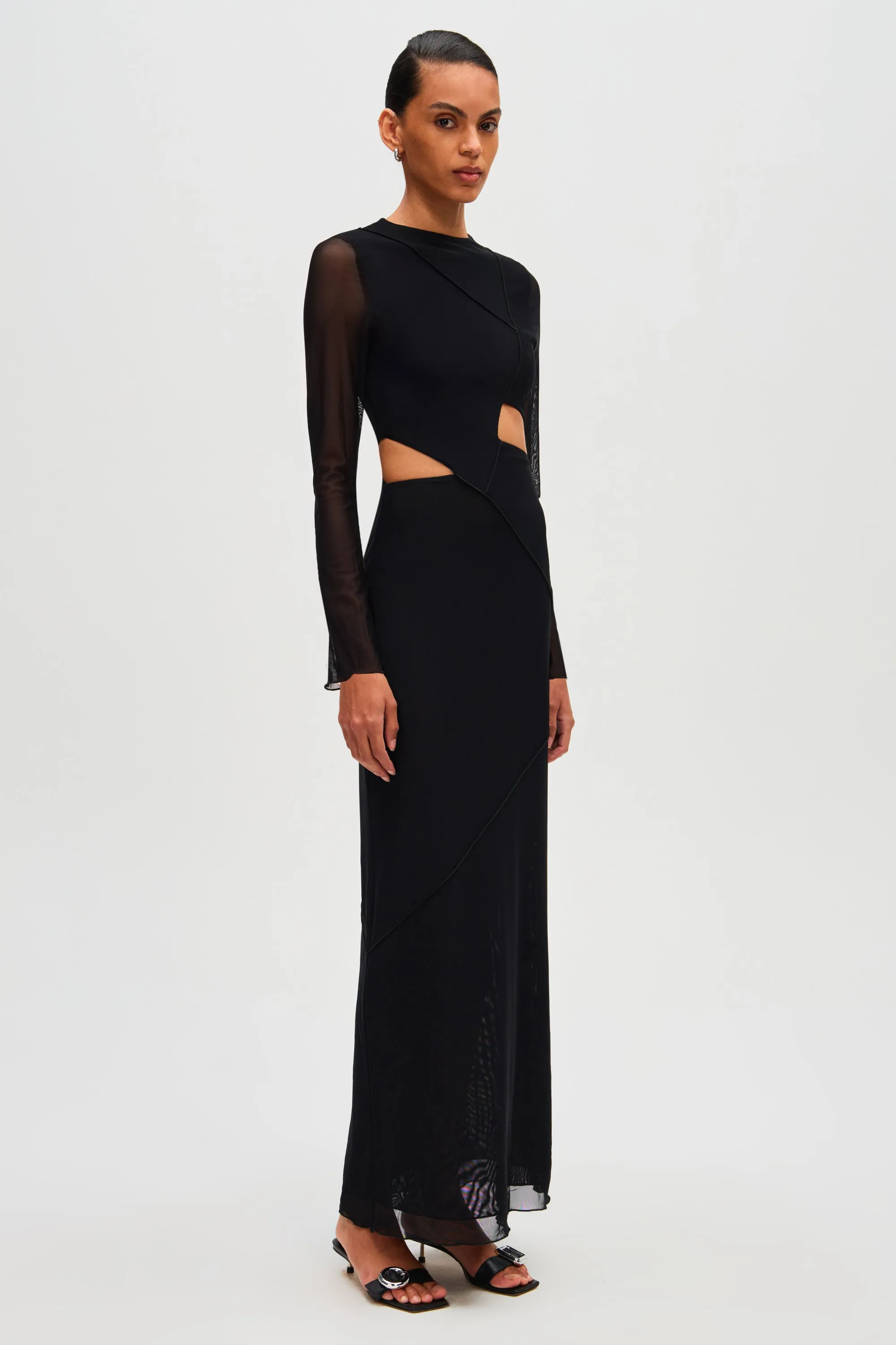 THE 'SALLI' MESH LONG SLEEVE DRESS