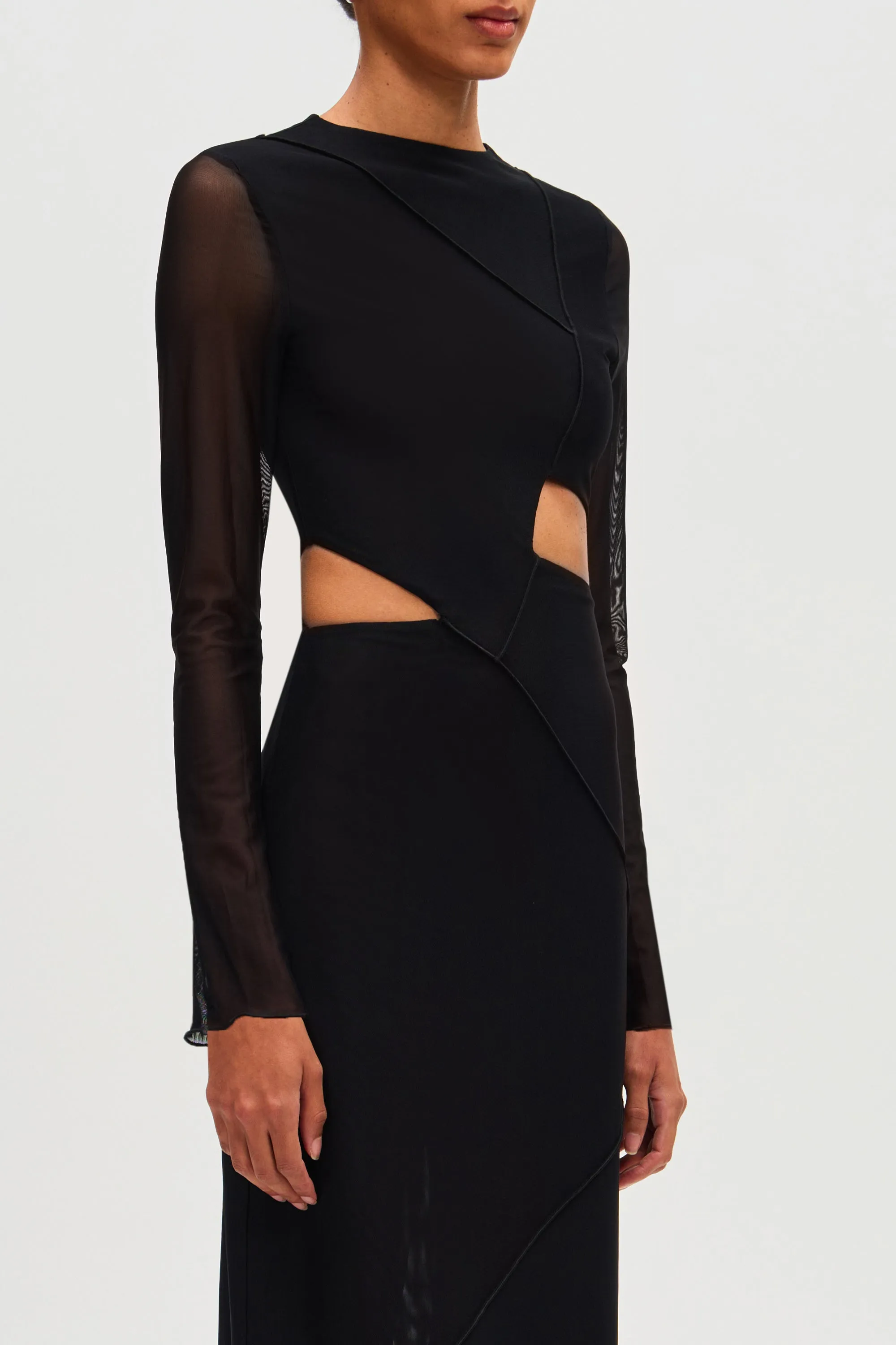 THE 'SALLI' MESH LONG SLEEVE DRESS