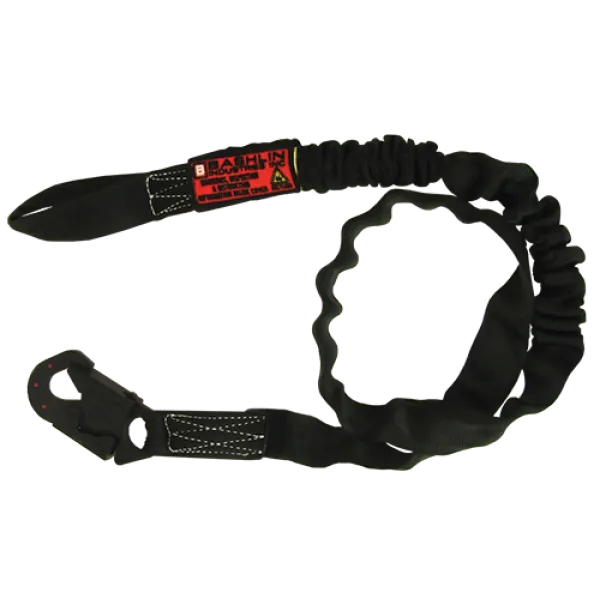 Tubular nylon web with polyester shock absorbing core, a non-conductive dielectric snaphook and a loop end.