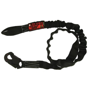 Tubular nylon web with polyester shock absorbing core, a non-conductive dielectric snaphook and a loop end.