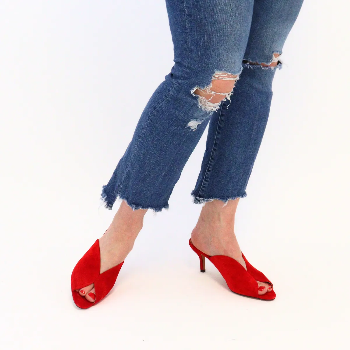 Valentine Suede Fire Red