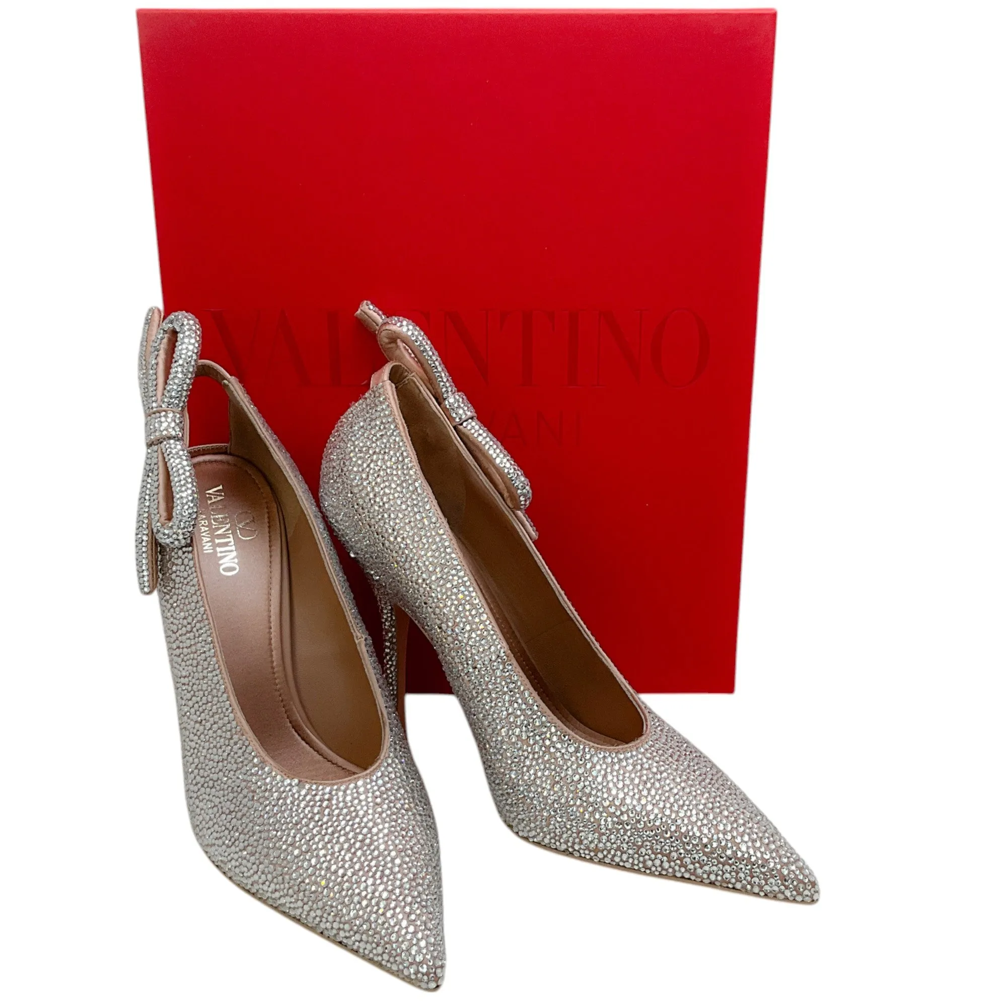 Valentino Nude Crystal Embellished Nite Out Pumps