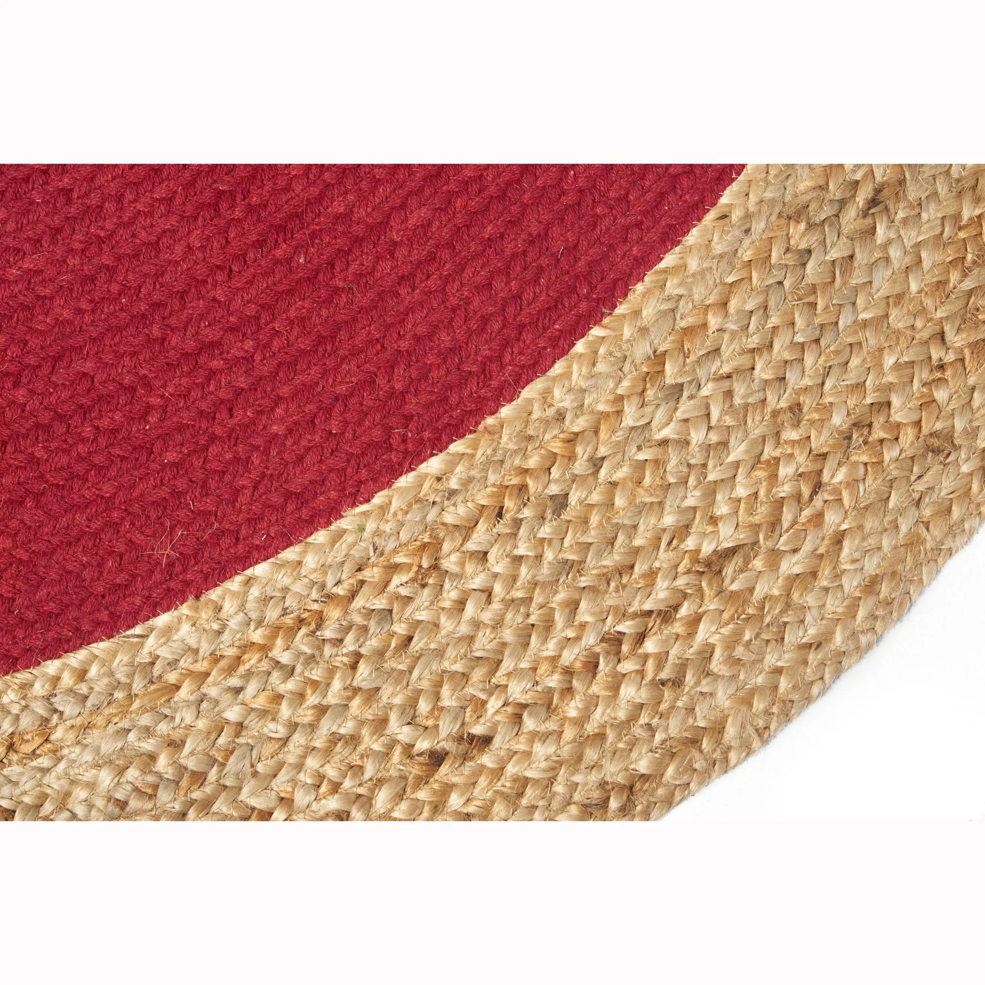 Vintage Design Maha Red/Natural Jute Handloom Round Rug
