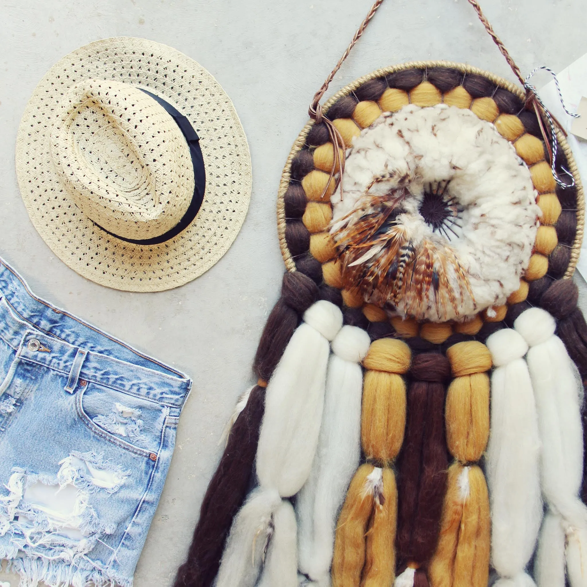 Vintage Feathered Dream Catcher