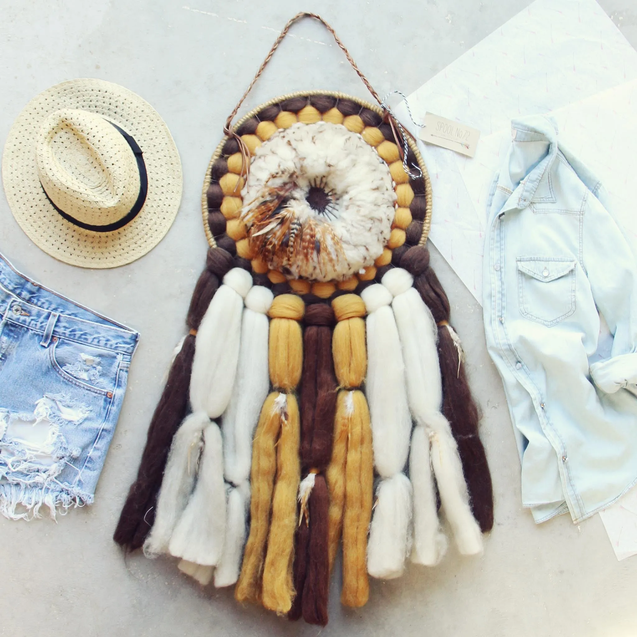 Vintage Feathered Dream Catcher