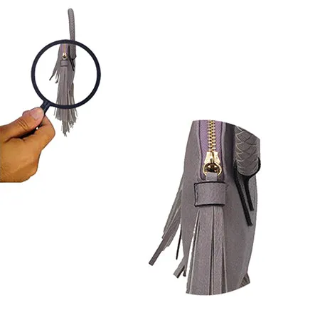 Violet NGIL Faux Leather Fringe Wristlet