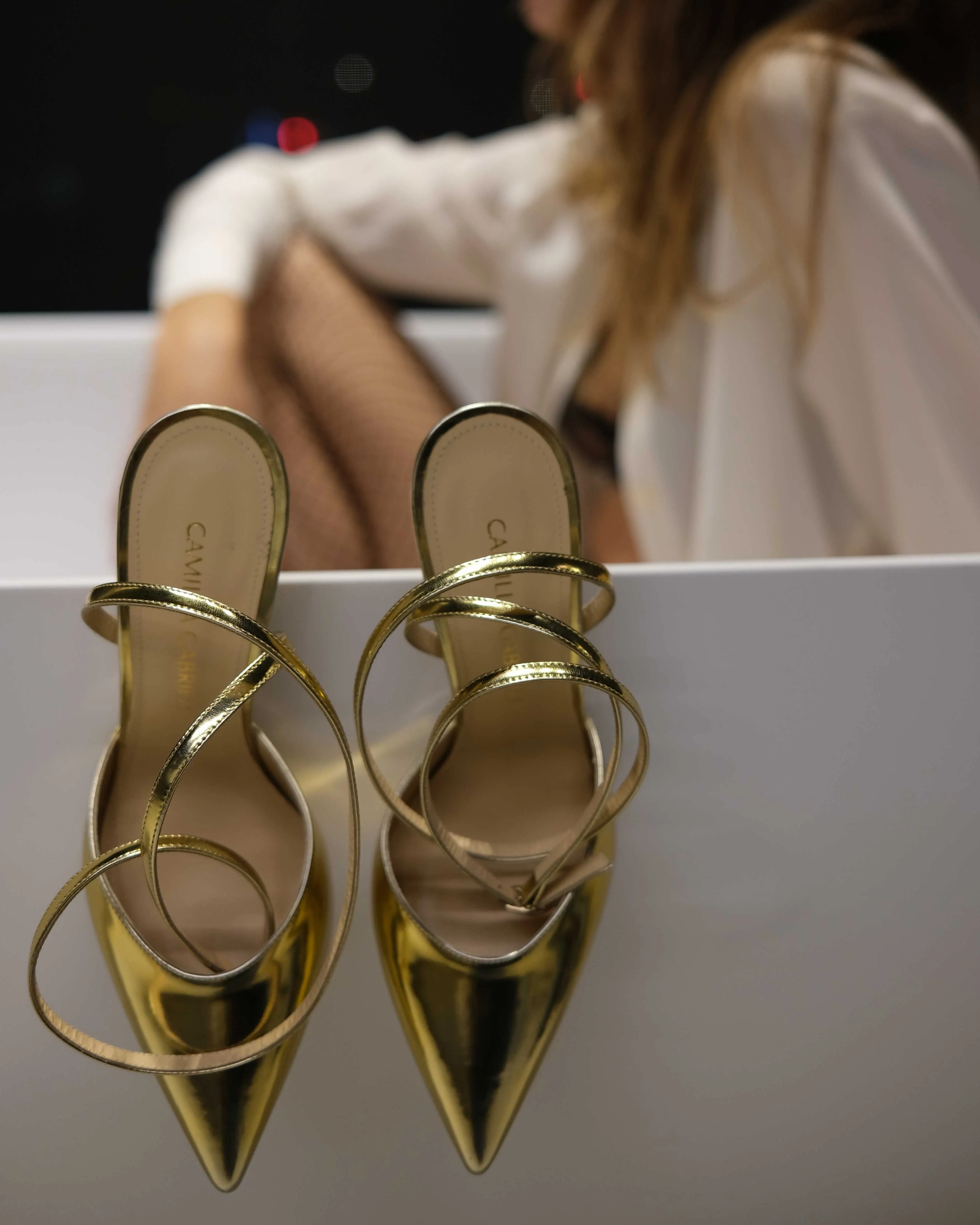 Vittoria Crystal Pump - Gold Mirror Leather