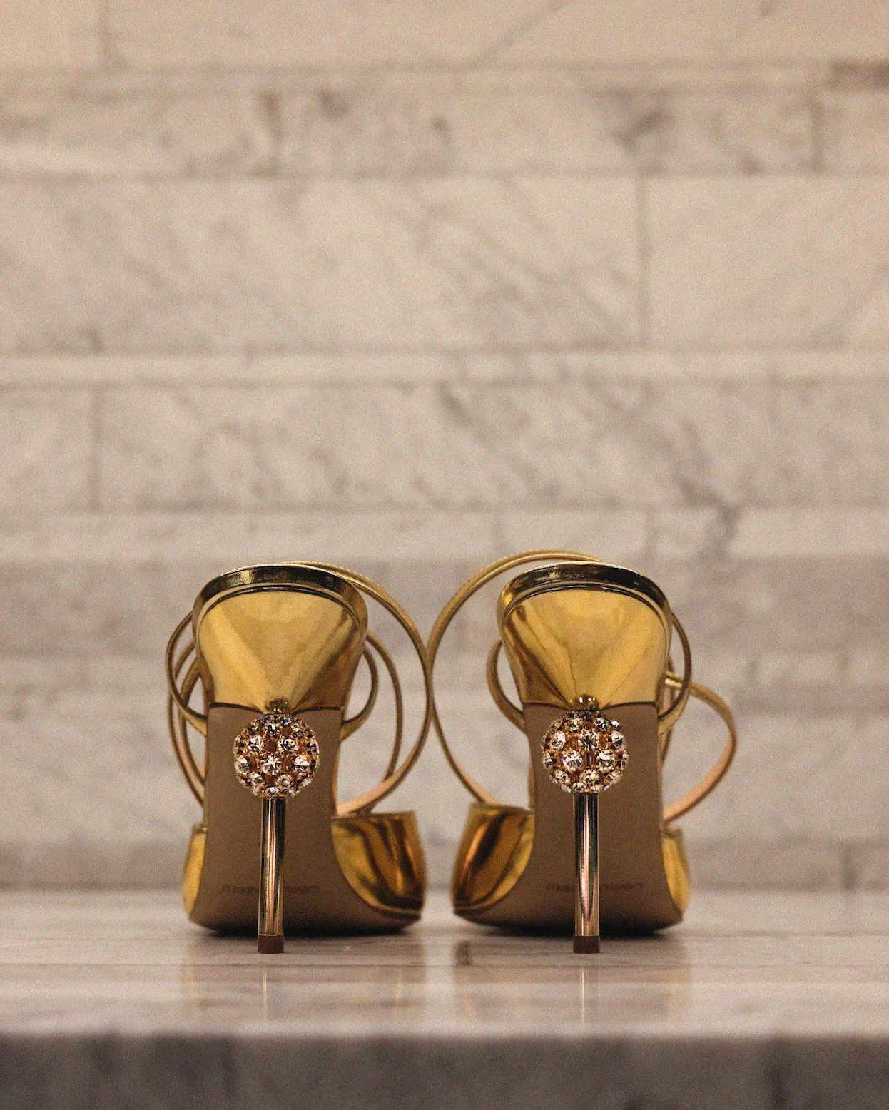 Vittoria Crystal Pump - Gold Mirror Leather