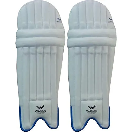 Wasan XXS PVC Cricket Batting Legguard Pads (4-8 Years), Size XXS, Pack of 1 (White)