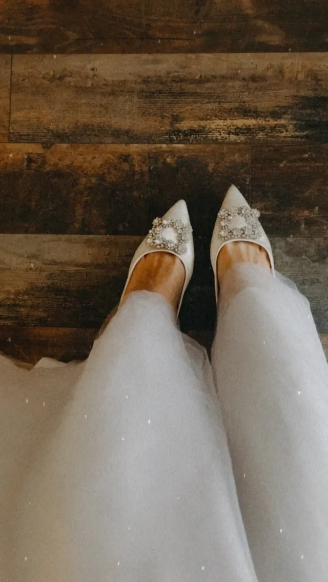 Wedding Shoes Women Pumps White Satin Princess Crystal