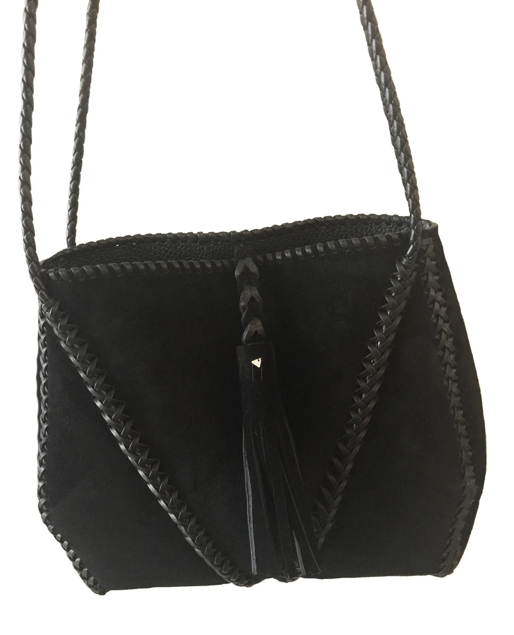 Whipstitch Braided V Bag