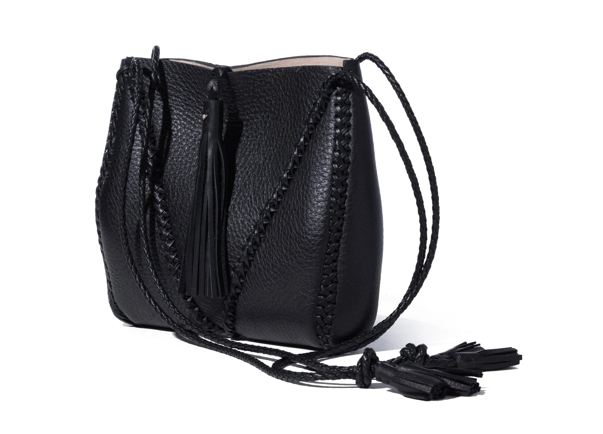 Whipstitch Braided V Bag