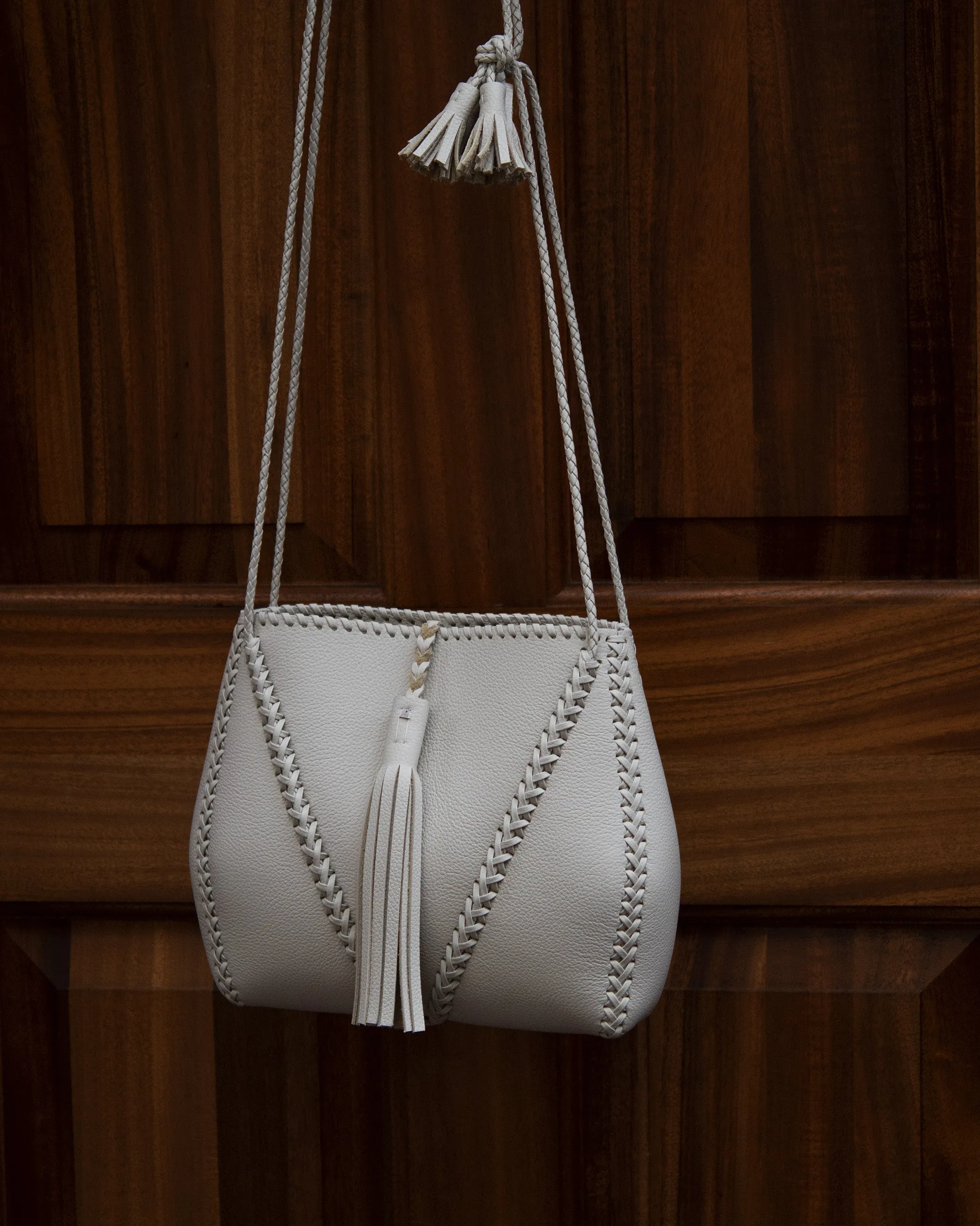 Whipstitch Braided V Bag