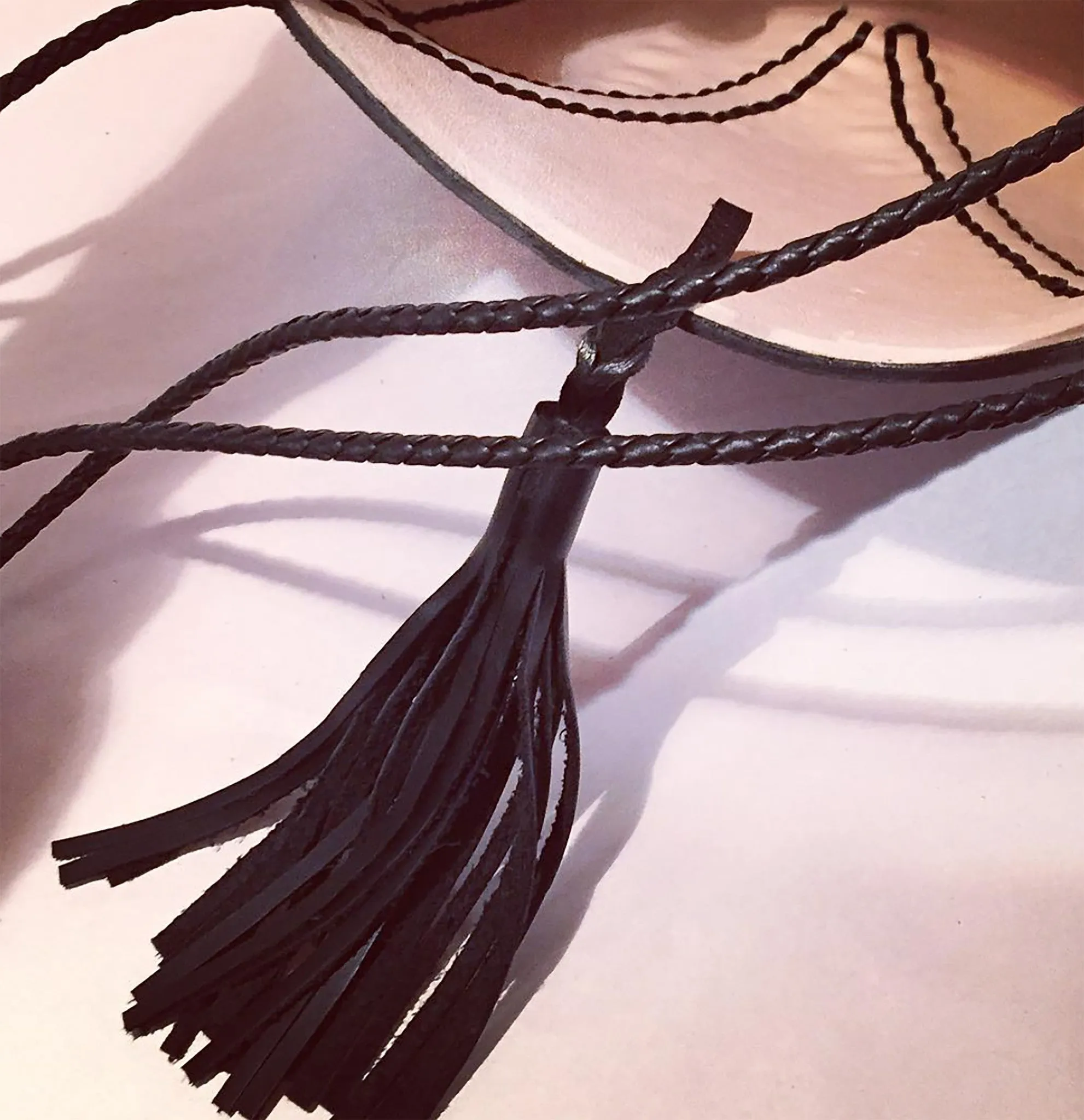 Whipstitch Braided V Bag
