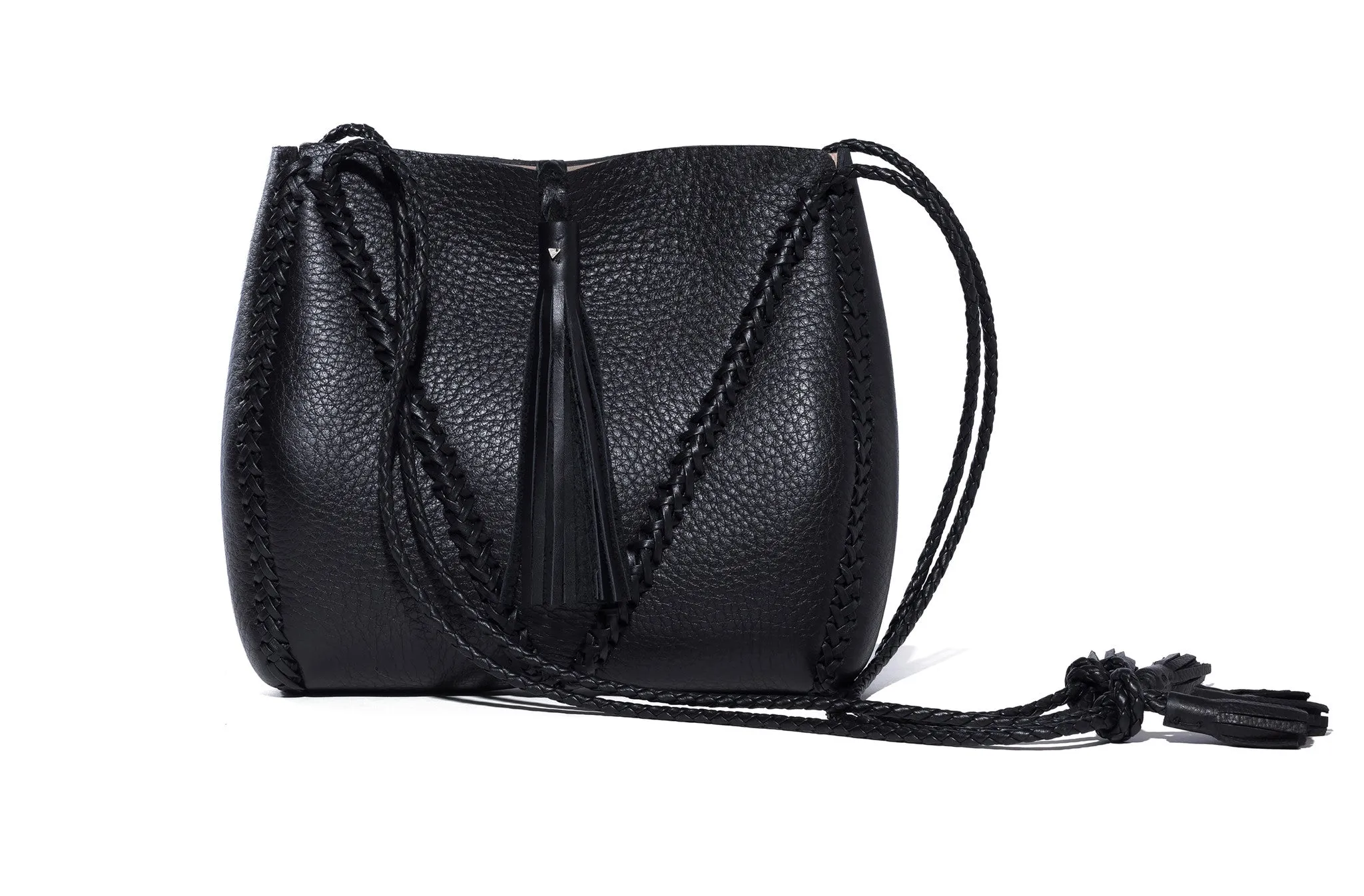 Whipstitch Braided V Bag