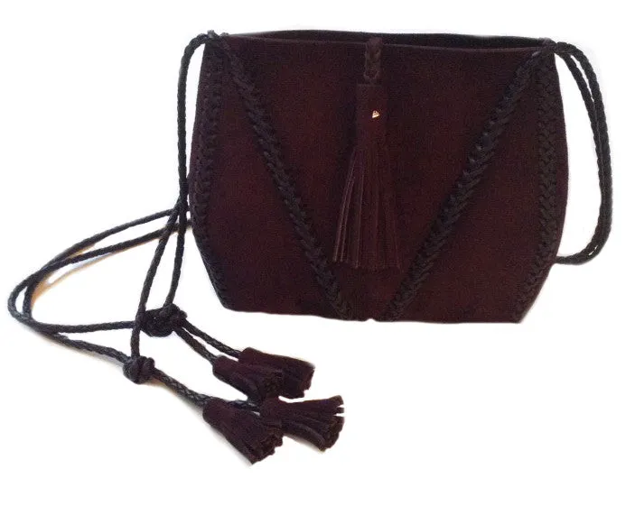 Whipstitch Braided V Bag