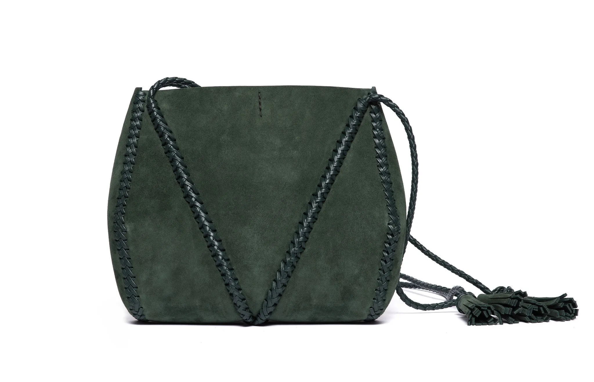 Whipstitch Braided V Bag