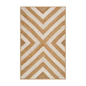 White Chevron Jute Rug