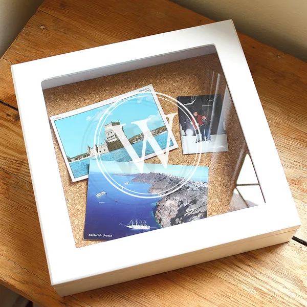 White Keepsake Box with Cork Board