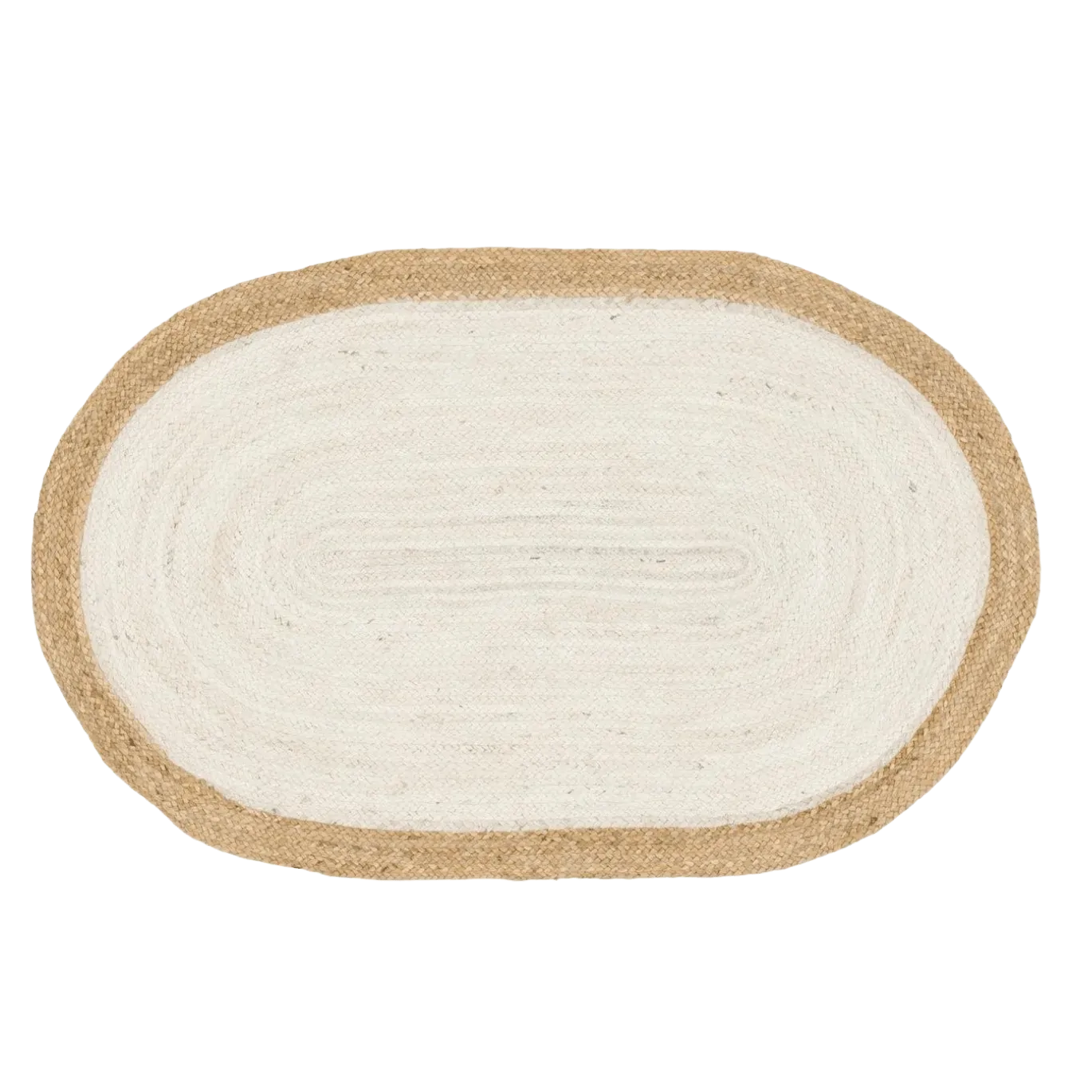 White Oval Jute Rug