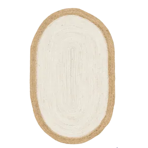 White Oval Jute Rug