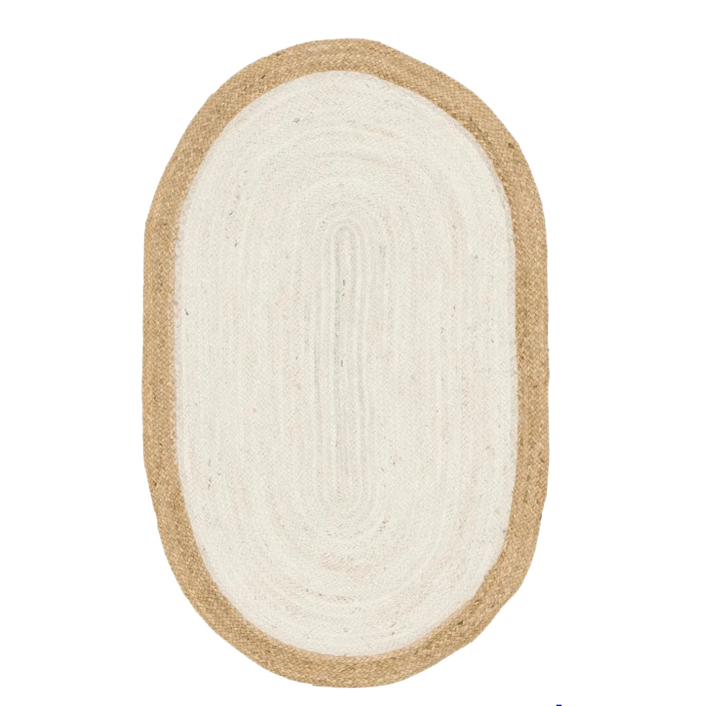 White Oval Jute Rug