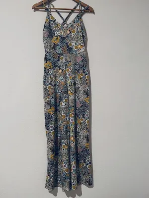WILD FABLE Floral Daisy Jumpsuit Jumper Sz S Wide Leg Romper Boho Hippie
