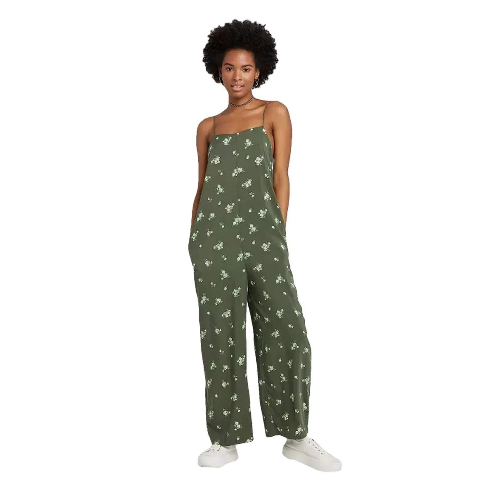 Wild Fable Women's Floral Sleeveless Square Neck Strappy Waistless Jumpsuit