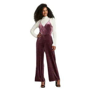 Wild Fable Women's Sleeveless V-Neck Velvet Wrap Jumpsuit