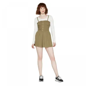 Wild Fable Women's Strappy Square Neck Button Front Smocked Romper