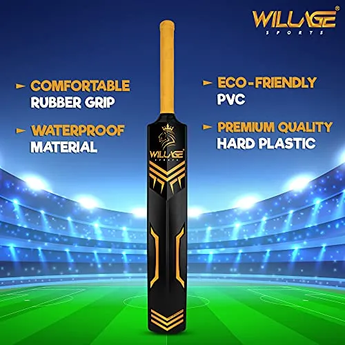 Willage Cricket Bats, Plastic bat, Plastic bat Cricket Full Size, Plastic bat Full Size, Cricket Bat (Golden Color)