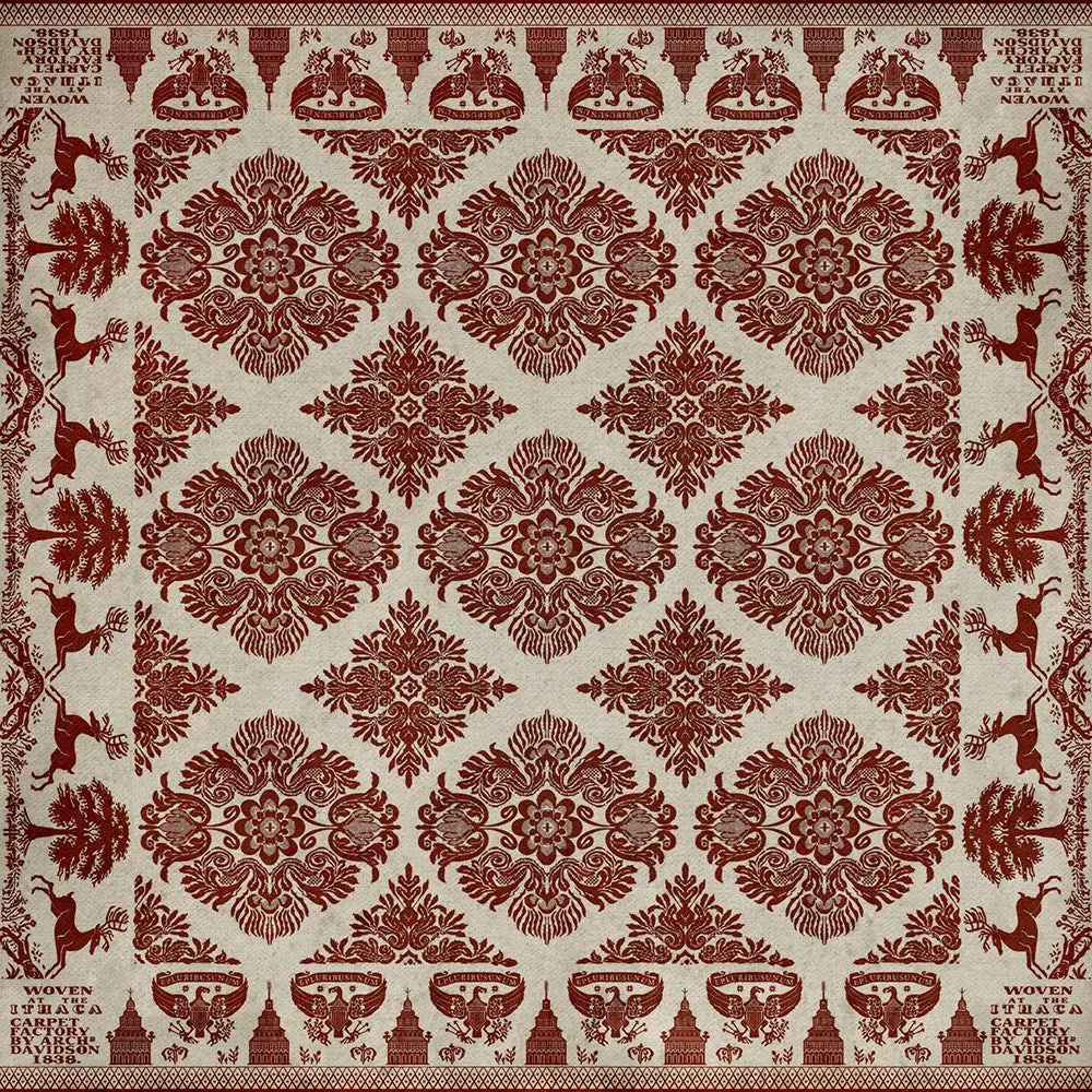 Williamsburg Archibald "Loves Secret" Vinyl Floorcloth - Spicher & Co.