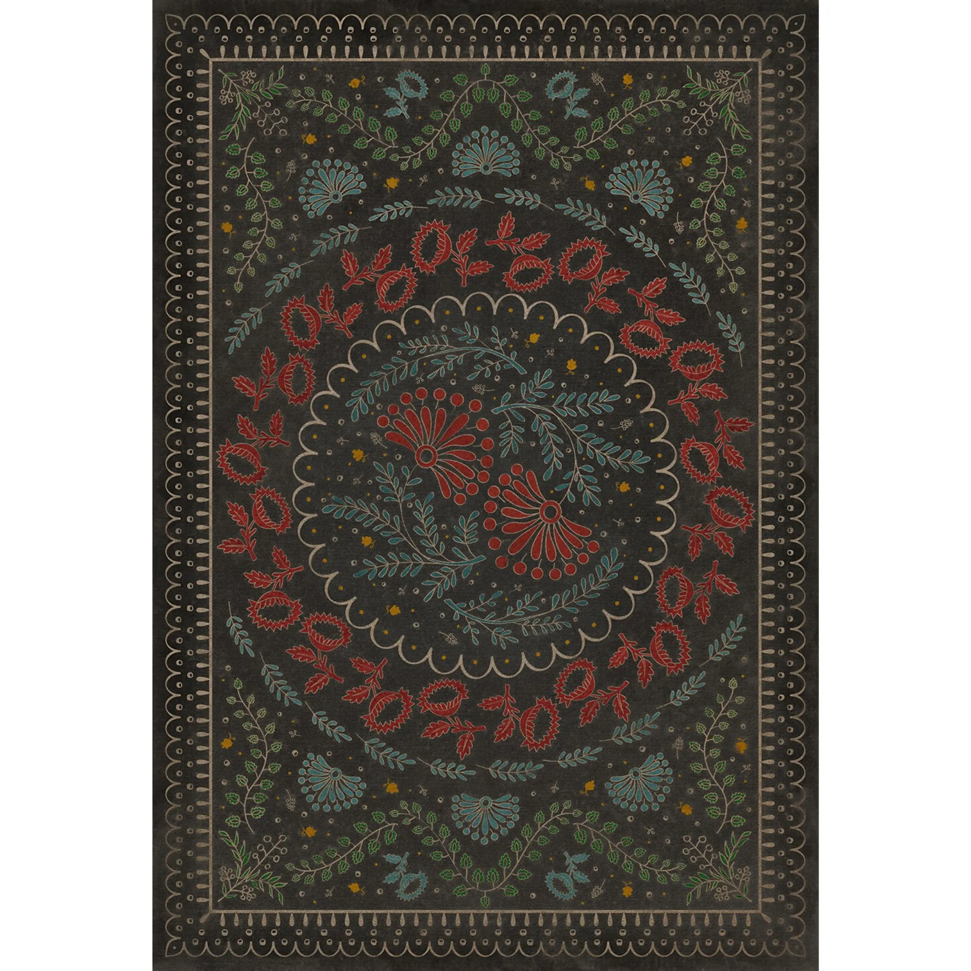 Williamsburg Cozens "Down in a Leafy Dell" Vinyl Floorcloth - Spicher & Co.