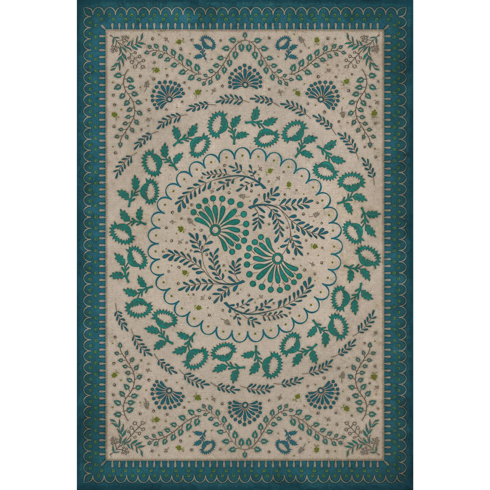 Williamsburg Cozens "Mist Covered Mountains" Vinyl Floorcloth - Spicher & Co.