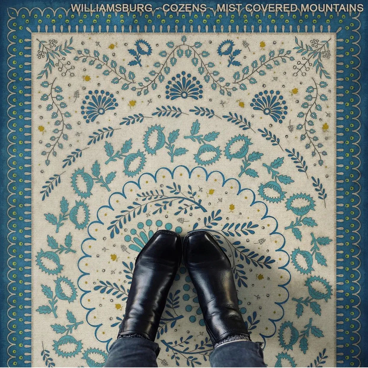 Williamsburg Cozens "Mist Covered Mountains" Vinyl Floorcloth - Spicher & Co.