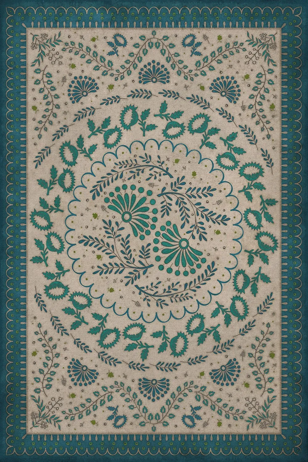 Williamsburg Cozens "Mist Covered Mountains" Vinyl Floorcloth - Spicher & Co.