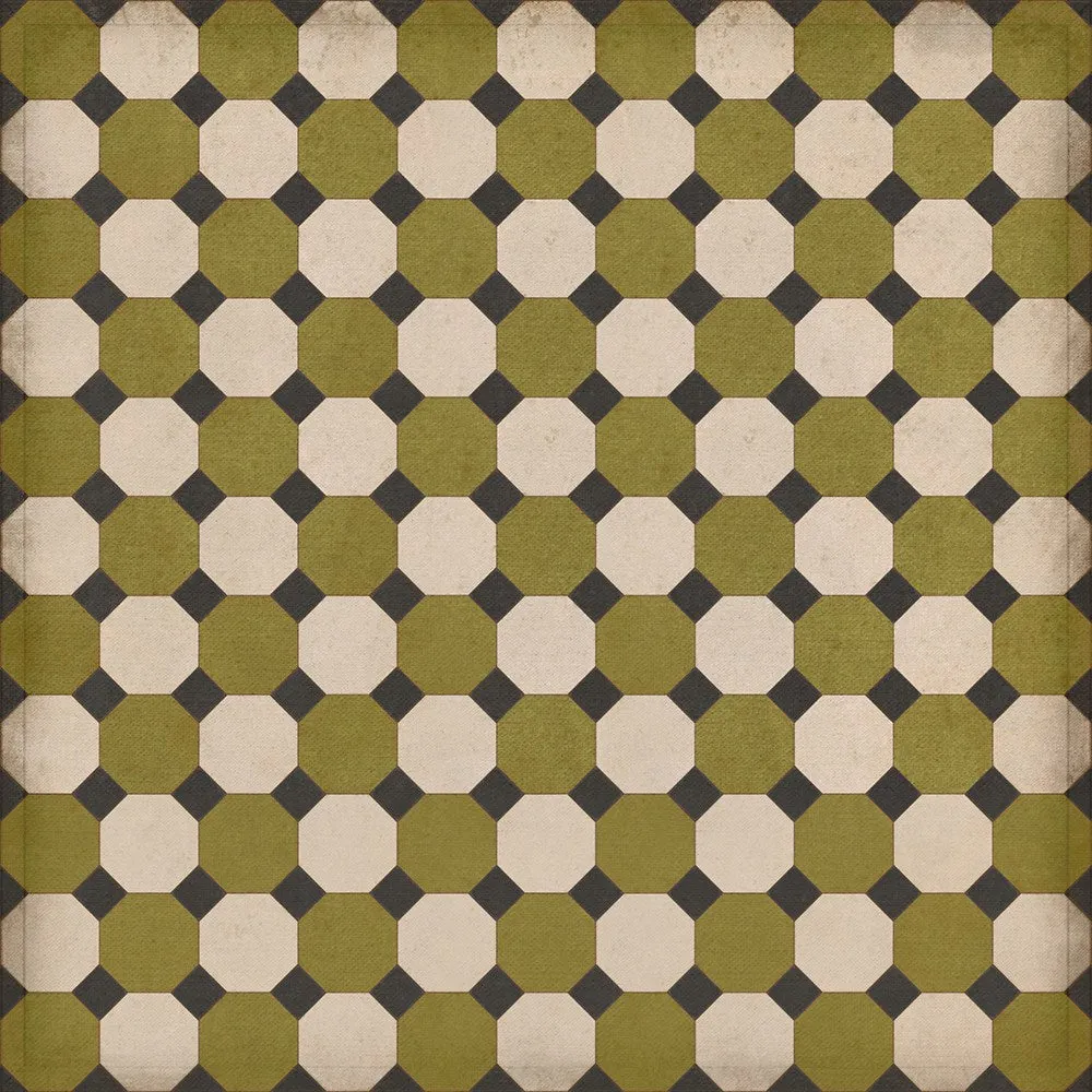 Williamsburg Octagons "Sherman" Vinyl Floorcloth - Spicher & Co.