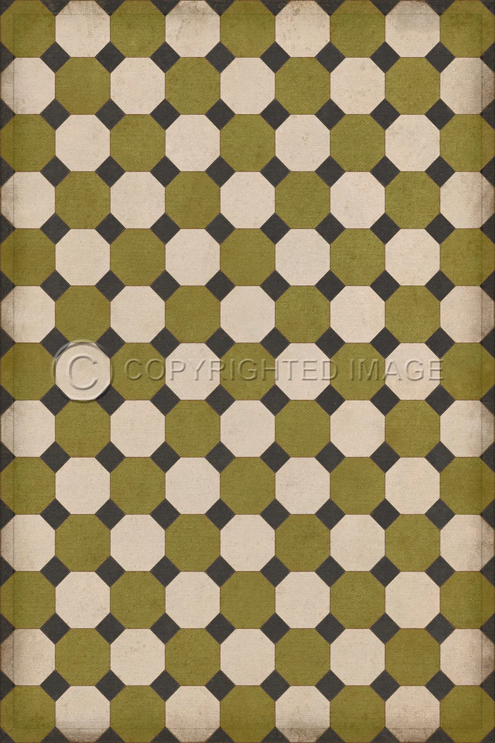 Williamsburg Octagons "Sherman" Vinyl Floorcloth - Spicher & Co.