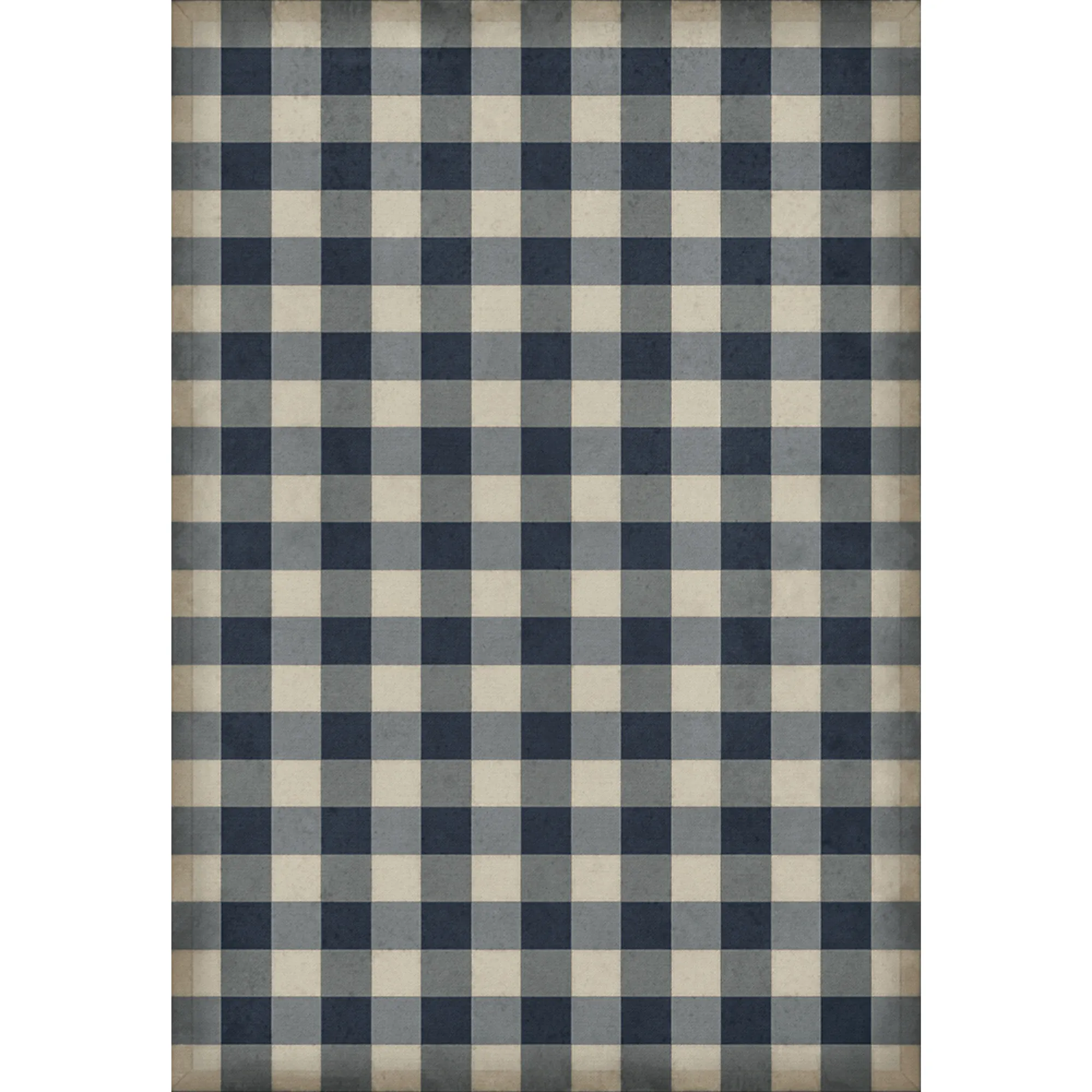 Williamsburg "Gingham Canvas- Blue" Floorcloth  - Spicher & Co.