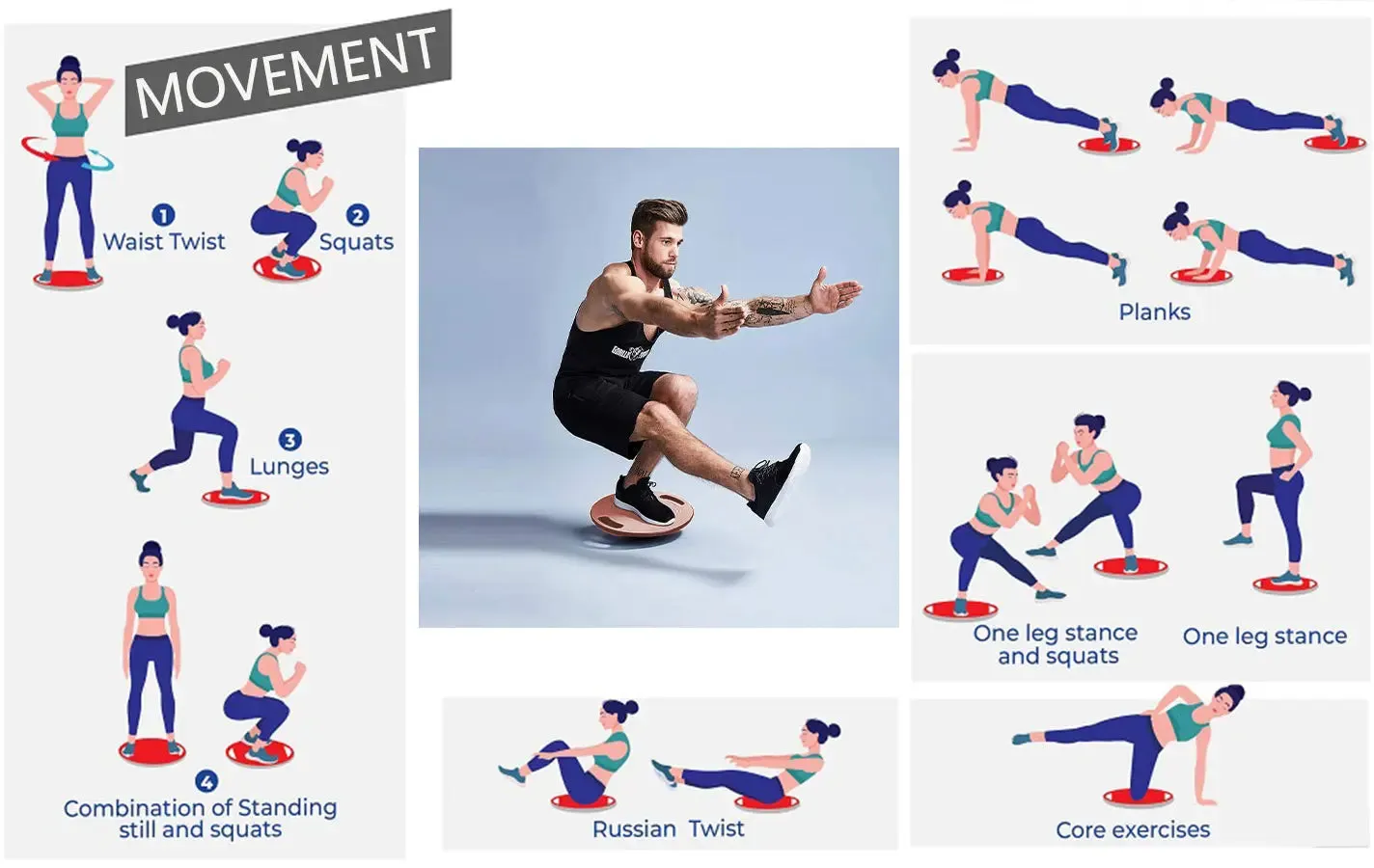 Wobble Balance Board for Stability Training and Core Strength
