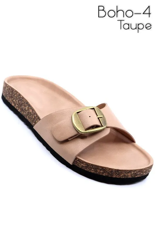 Women's Slide on Summer Sandals with Buckle