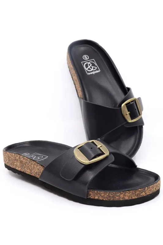 Women's Slide on Summer Sandals with Buckle