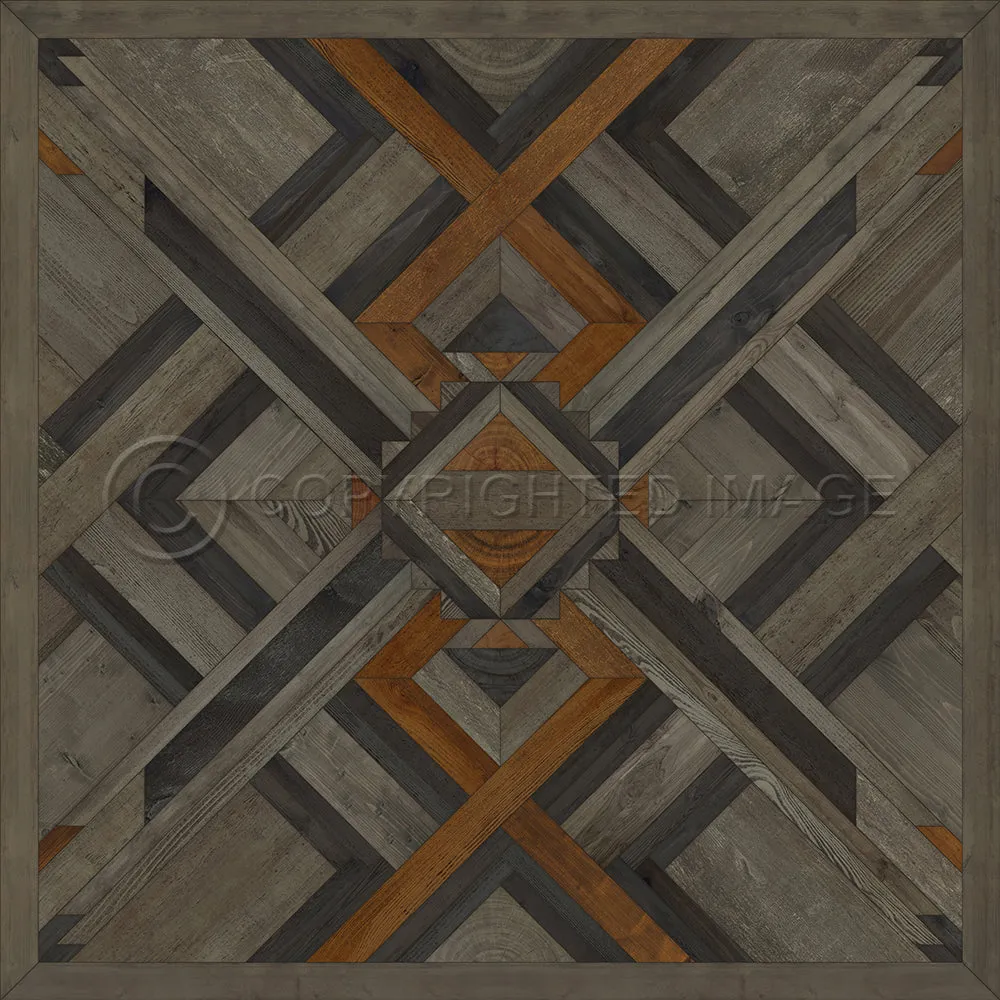 Wood Norwegian Appalachian "In Great Grandeur" Vinyl Floorcloth - Spicher & Co.