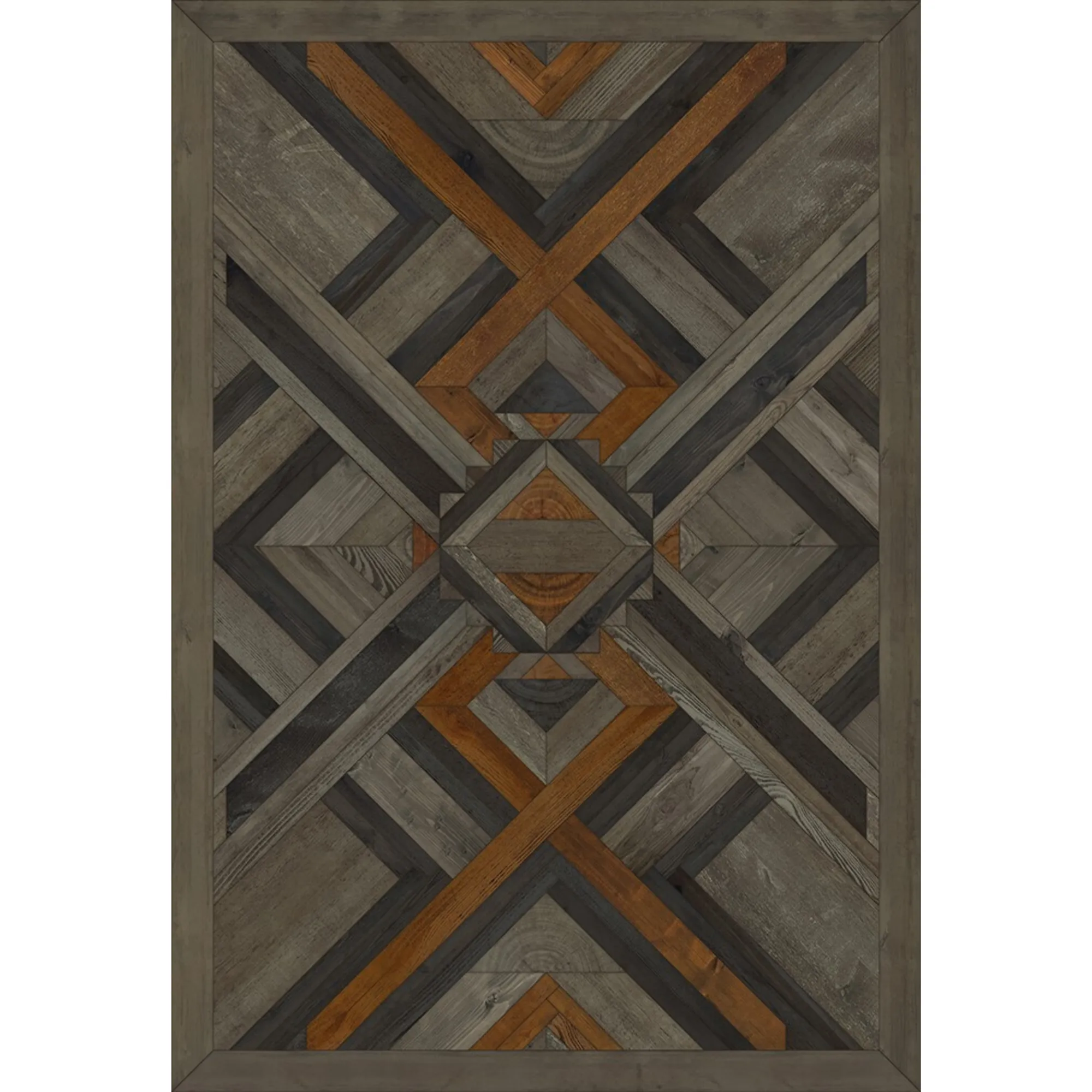 Wood Norwegian Appalachian "In Great Grandeur" Vinyl Floorcloth - Spicher & Co.